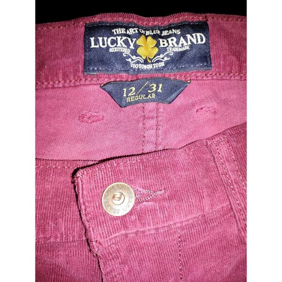 Lucky Brand Women's Plum Corduroy Pants Flared Leg - Picture 4 of 6